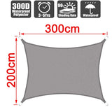 Waterproof 300D gray square rectangular shade sail