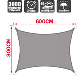 Waterproof 300D gray square rectangular shade sail