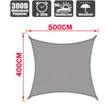 Waterproof 300D gray square rectangular shade sail