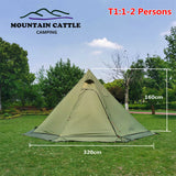 Big Camping Pyramid Tent 4 Season Ultralight Bushcraft Backpacking Tent , Winter Tent with Snow Skirt