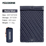 PACOONE Outdoor Camping Double Inflatable Mattress Extra Wide Sleeping Pad Ultralight Folding Bed Sleeping Mat Car Travel Mat