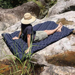 PACOONE Outdoor Camping Double Inflatable Mattress Extra Wide Sleeping Pad Ultralight Folding Bed Sleeping Mat Car Travel Mat