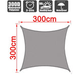 Waterproof 300D gray square rectangular shade sail