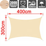 Waterproof 300D gray square rectangular shade sail