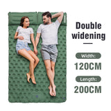 PACOONE Outdoor Camping Double Inflatable Mattress Extra Wide Sleeping Pad Ultralight Folding Bed Sleeping Mat Car Travel Mat