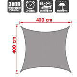 Waterproof 300D gray square rectangular shade sail