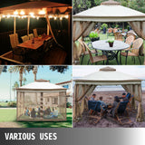 Camping Tent Gazebo Canopy 12\&#39;x12\&#39;  Tent USA Free Shipping Mesh Mosquito Net Patio Steel Fabric Outdoor