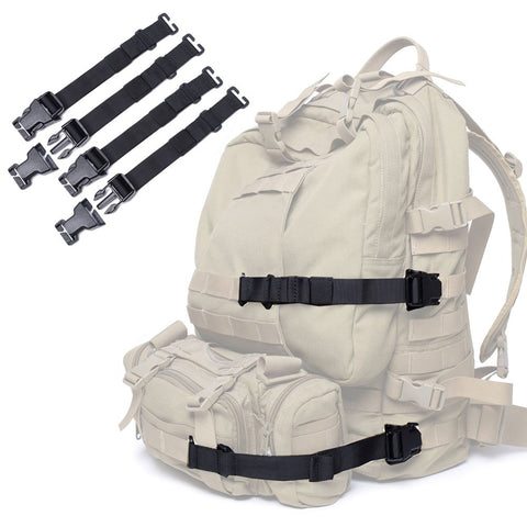 4Pcs Tactical MOLLE Straps with Buckle Clips Compression Straps for Tactical Gear Backpack Accessory Strap Luggage Straps