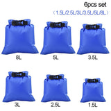 3/6Pcs Set Outdoor Waterproof Bag Dry Sack ,Backpack ,Storage Pouch for Drifting Boating Floating Kayaking Beach