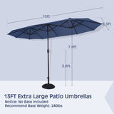 13 Ft Large Patio Umbrella Double Sided Outdoor Market Umbrella,Sun Umbrella,Outdoor Furniture(US Stock)