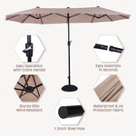 13 Ft Large Patio Umbrella Double Sided Outdoor Market Umbrella,Sun Umbrella,Outdoor Furniture(US Stock)