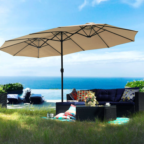 13 Ft Large Patio Umbrella Double Sided Outdoor Market Umbrella,Sun Umbrella,Outdoor Furniture(US Stock)