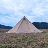 Upgraded 5M Oversized Pyramid Tent With Snow Skirt With Chimney Jacket Outdoor Camping Tent Hiking Awnings Shelter Teepee Tipi