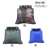 3/6Pcs Set Outdoor Waterproof Bag Dry Sack ,Backpack ,Storage Pouch for Drifting Boating Floating Kayaking Beach