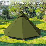 Pyramid Tent Fly with Chimney Hole Teepee Tent Camping Tipi Adults Outdoor Ultralight Waterproof One Person Indian Hot Tent Tp