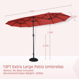 13 Ft Large Patio Umbrella Double Sided Outdoor Market Umbrella,Sun Umbrella,Outdoor Furniture(US Stock)