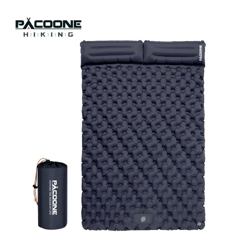 PACOONE Outdoor Camping Double Inflatable Mattress Extra Wide Sleeping Pad Ultralight Folding Bed Sleeping Mat Car Travel Mat